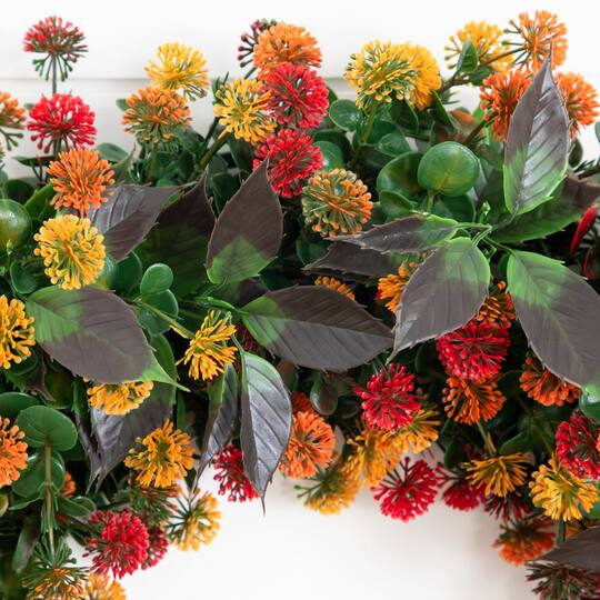 24" UV Resistant Autumn Artificial Fall Mum Wreath